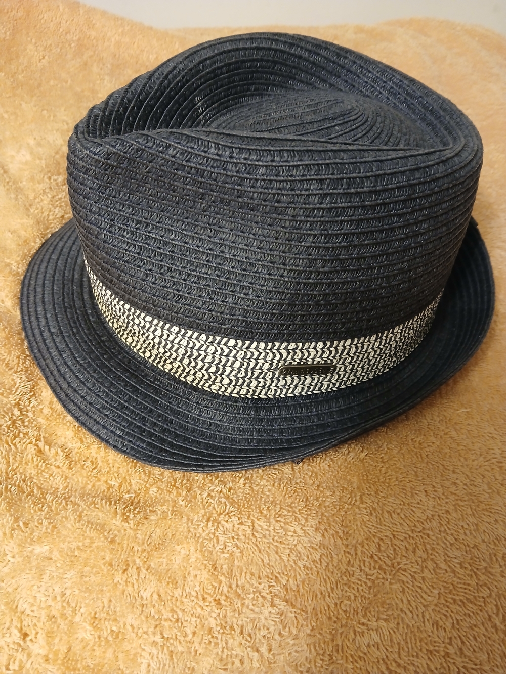 Van Heusen Mens Fedora Hat L XL 100% Paper Blue